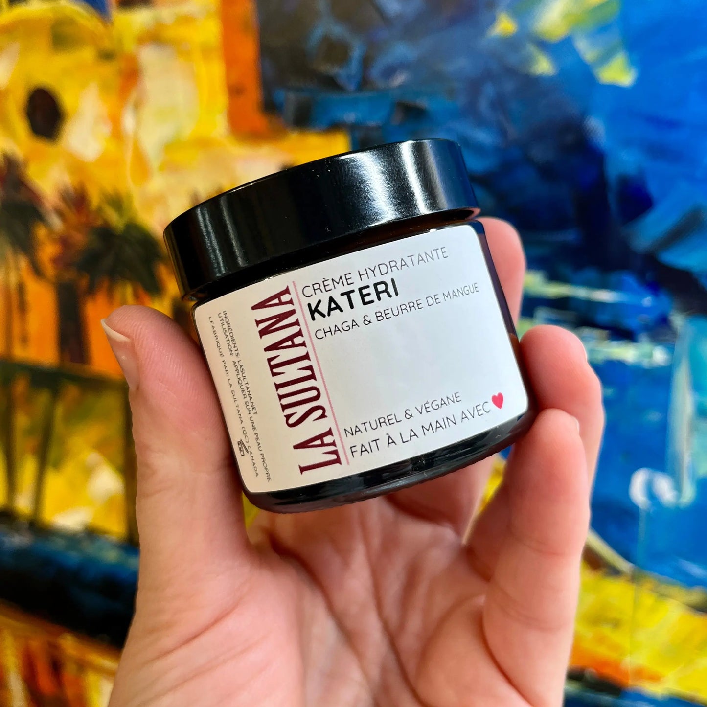 Crème hydratante pour le visage KATERI chaga & beurre de mangue - La Sultana Savonnerie | Savons et soins naturels faits main | Québec