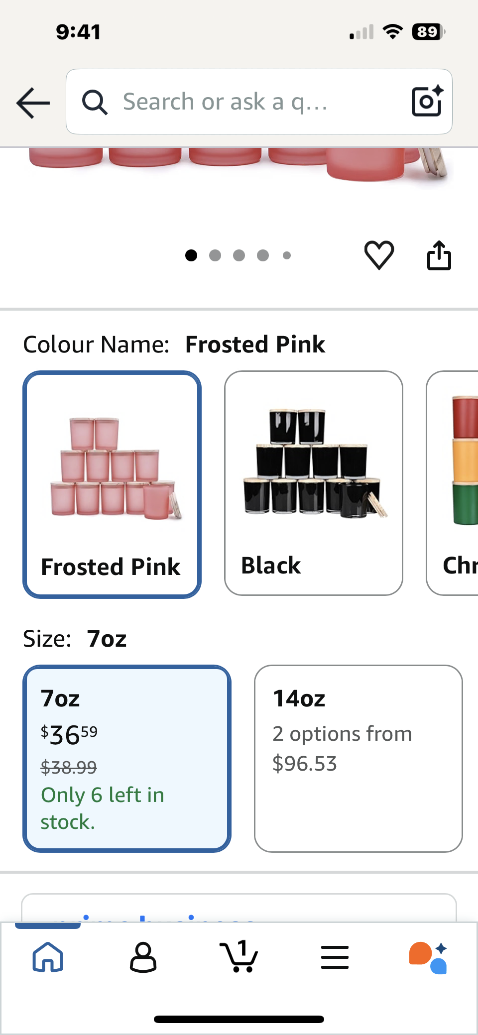 90 7oz pink candle jars