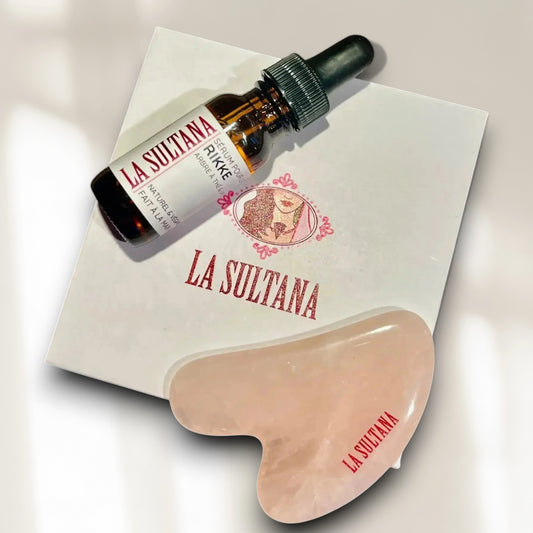 Set de Gua Sha y suero natural GLOW para masaje facial