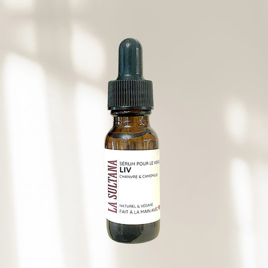 Suero facial de cáñamo y manzanilla LIV y masaje con gua sha