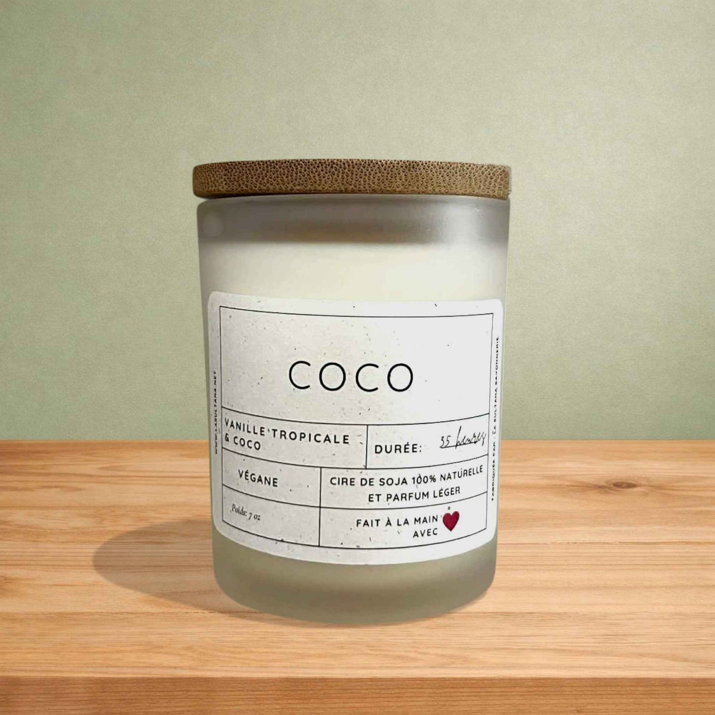 Bougie lait de coco et vanille 7oz Imparfaite
