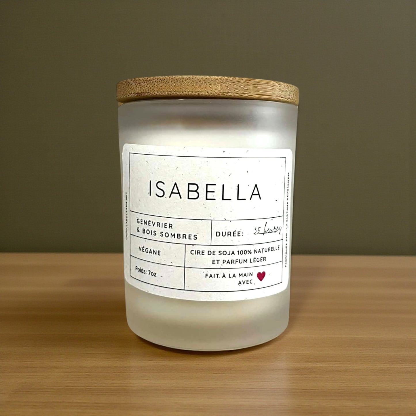 ISABELLA genévrier et bois sombres