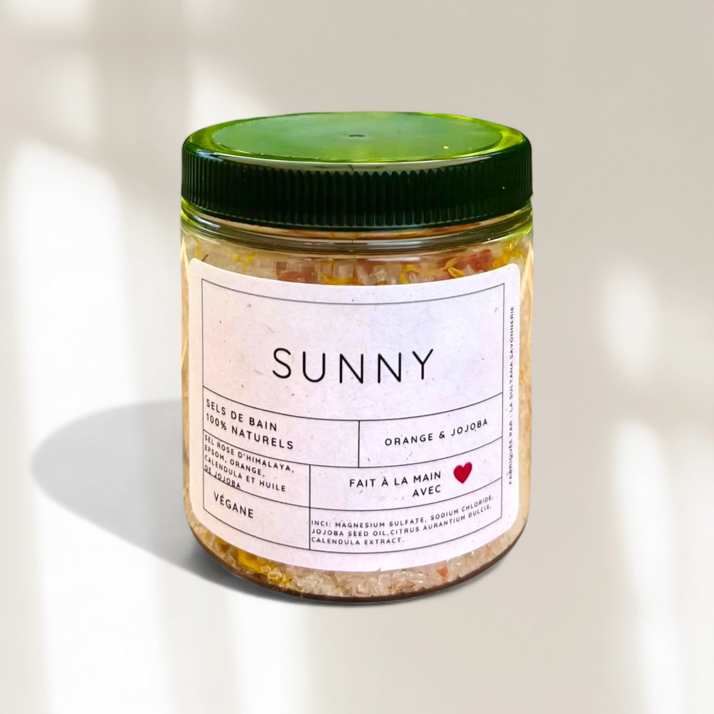sel de bain naturel à l'orange