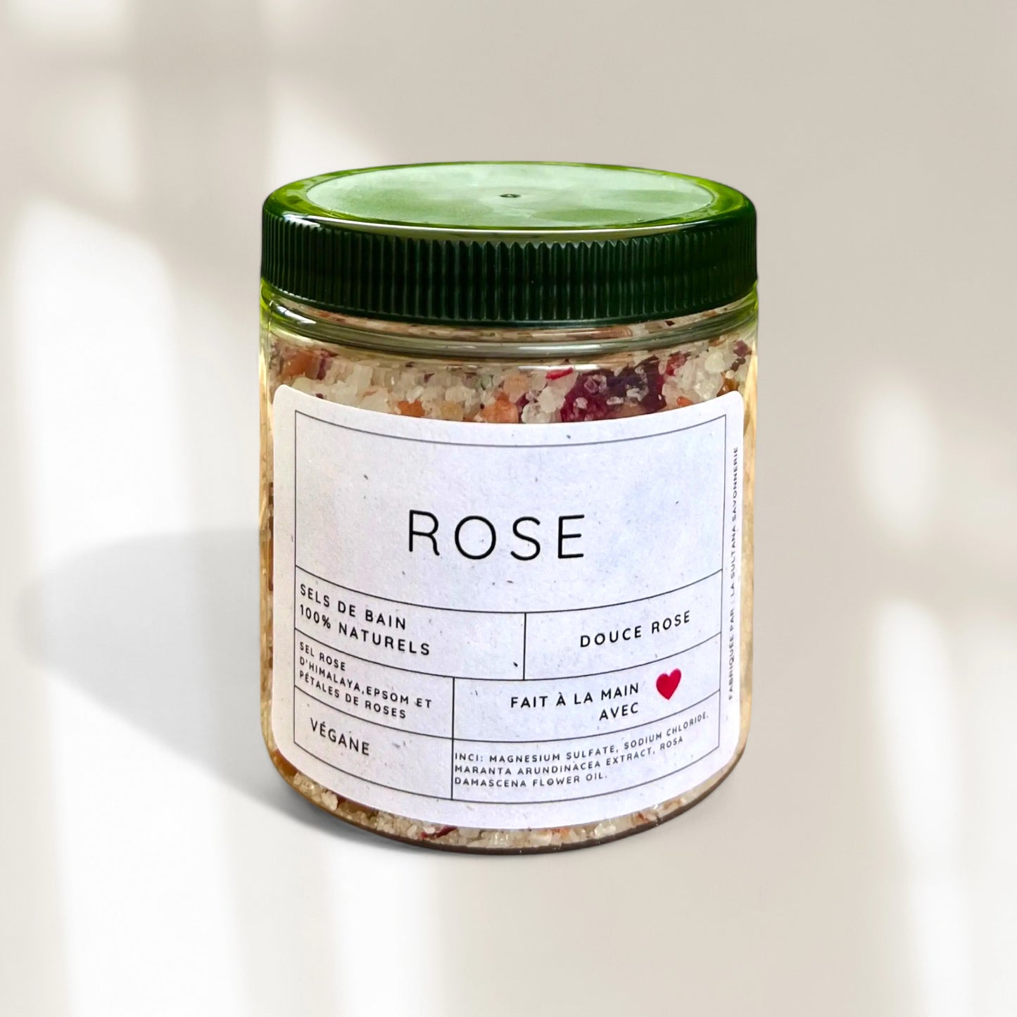 sel de bain naturel à la rose