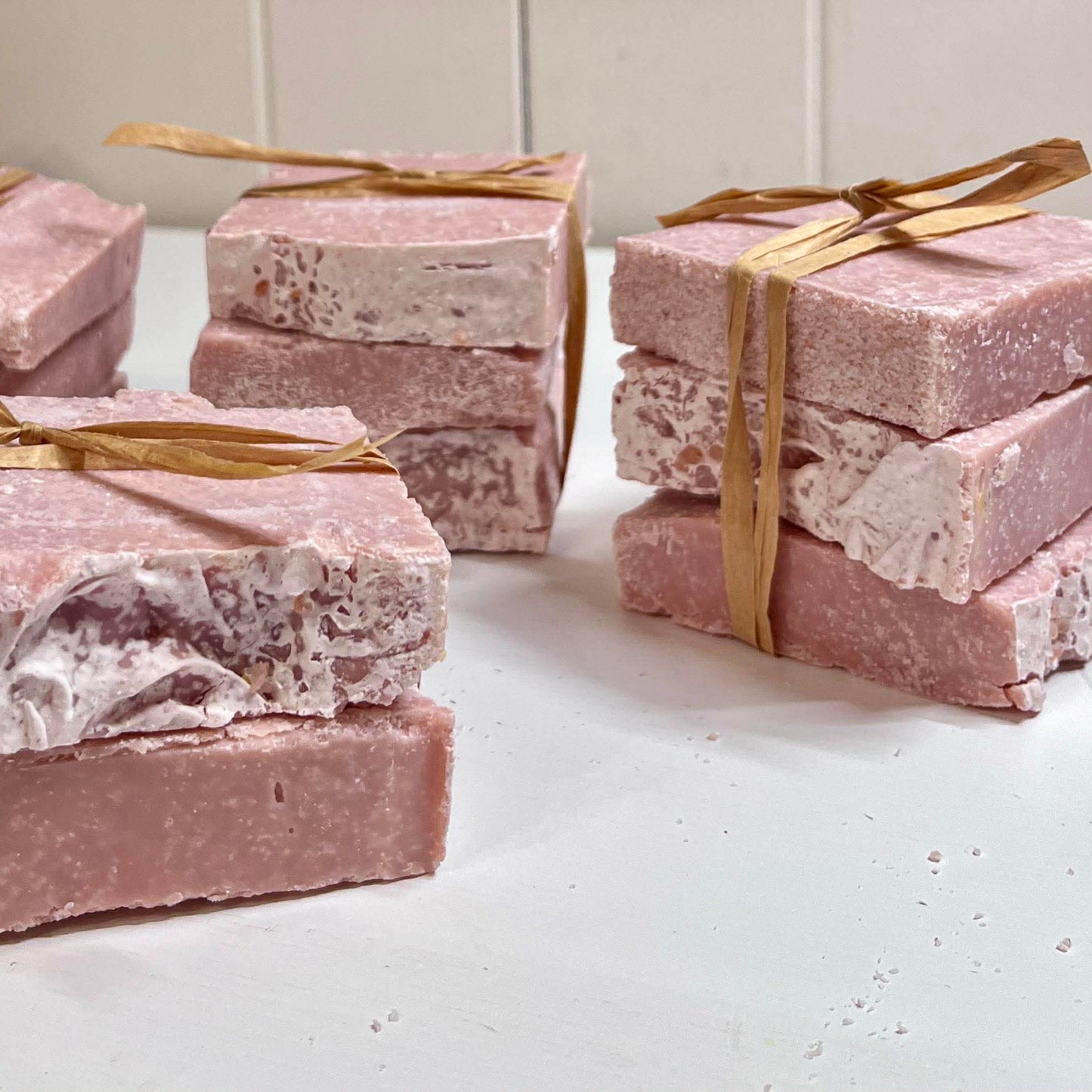 Lot de savons exfoliants au sel rose d’Himalaya