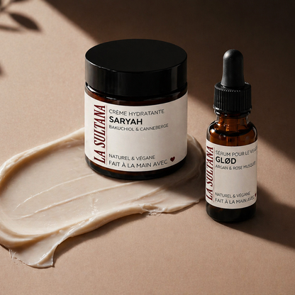 Crème de nuit pour le visage bakuchiol et canneberge - couvercle fissuré