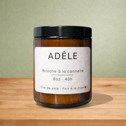 Bougie de soya ADÈLE brioche à la cannelle - La Sultana | Soins naturels québecois