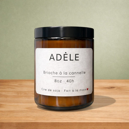 Bougie de soya ADÈLE brioche à la cannelle - La Sultana | Soins naturels québecois