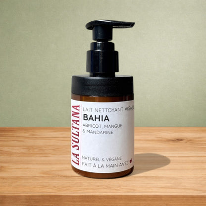 Lait nettoyant visage BAHIA abricot, mangue et mandarine - La Sultana | Soins naturels québecois