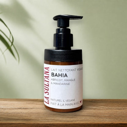 Lait nettoyant visage BAHIA abricot, mangue et mandarine - La Sultana | Soins naturels québecois