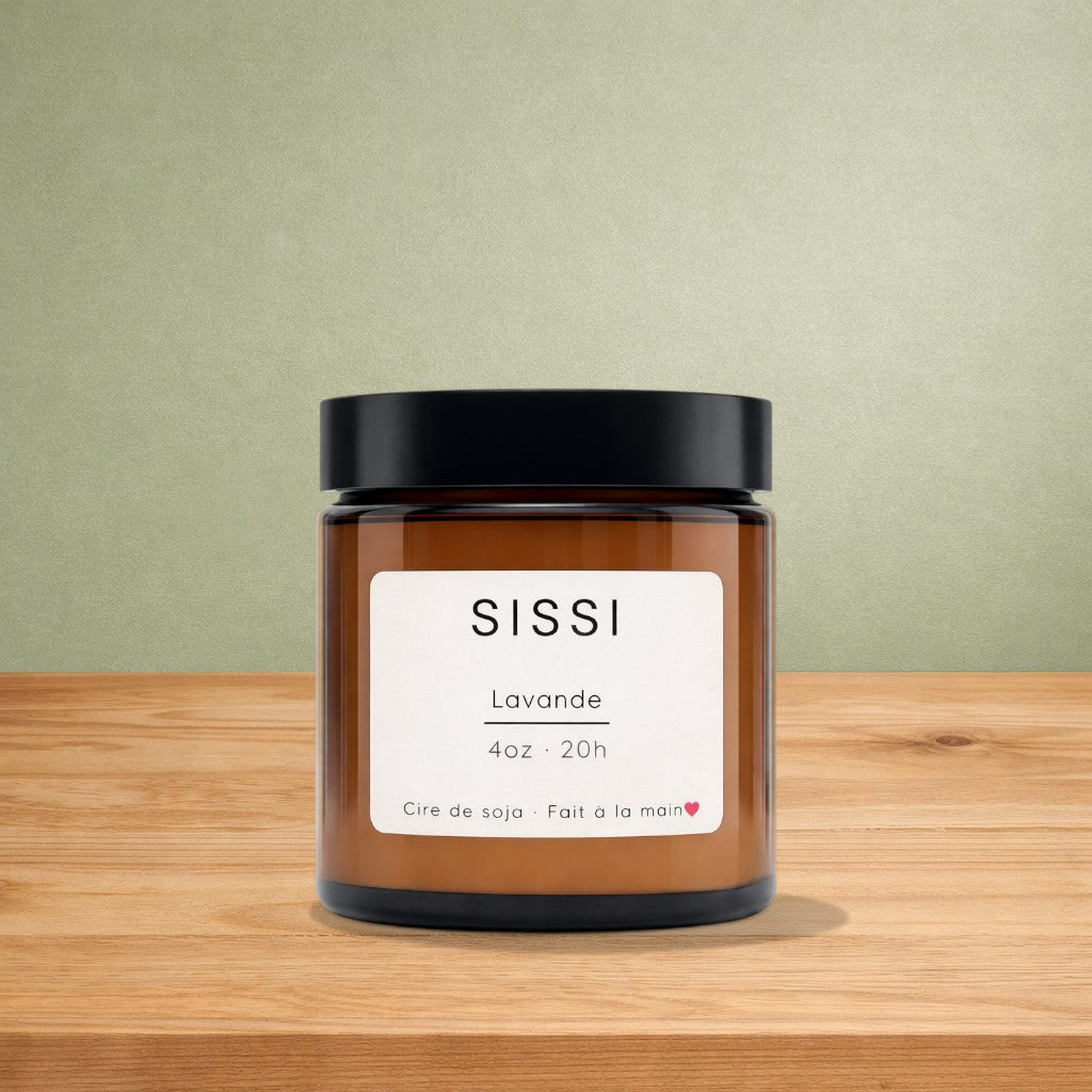 Bougie de soya SISSI lavande artisanale - La Sultana | Soins naturels québecois