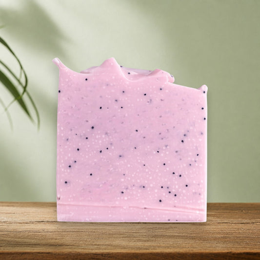 Savon exfoliant LILI graines de pavot, jojoba et pamplemousse - La Sultana | Soins naturels québecois