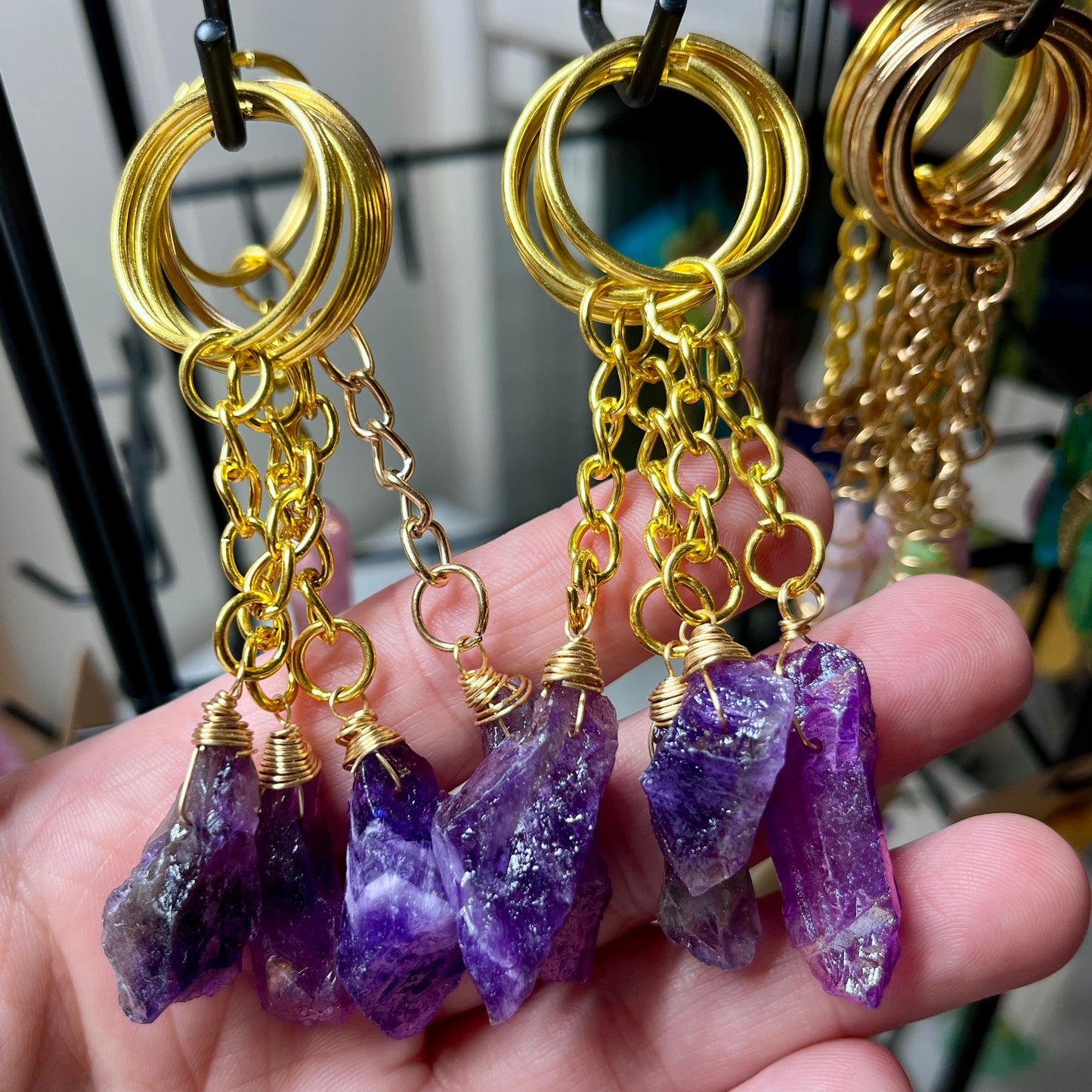 Petit porte-clé avec améthyste