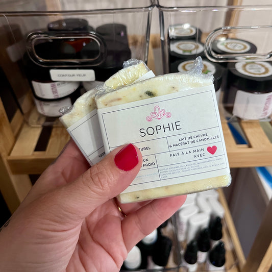 Set of 2 goat milk, honey, and chamomile macerate soaps