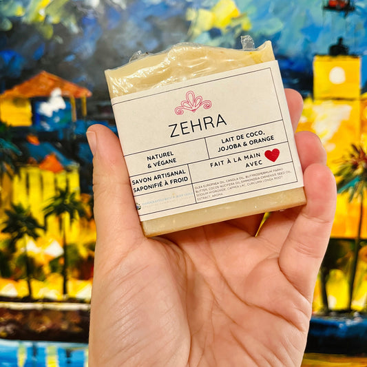 Imparfait: savon au lait de coco ZEHRA jojoba et orange La Sultana Savonnerie | Savons et soins naturels faits main | Québec
