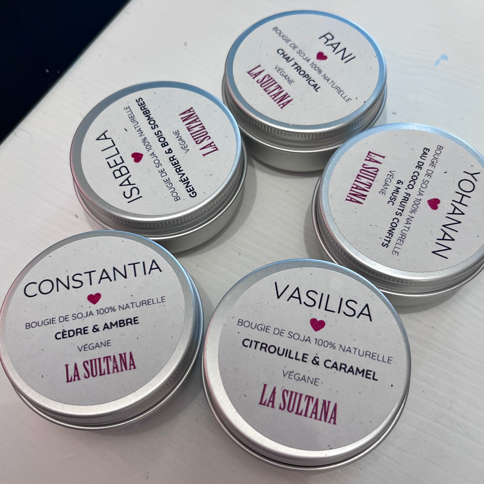 Lot de 5 mini bougies - La Sultana | Soins naturels québecois