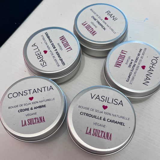 Lot de 5 mini bougies - La Sultana | Soins naturels québecois