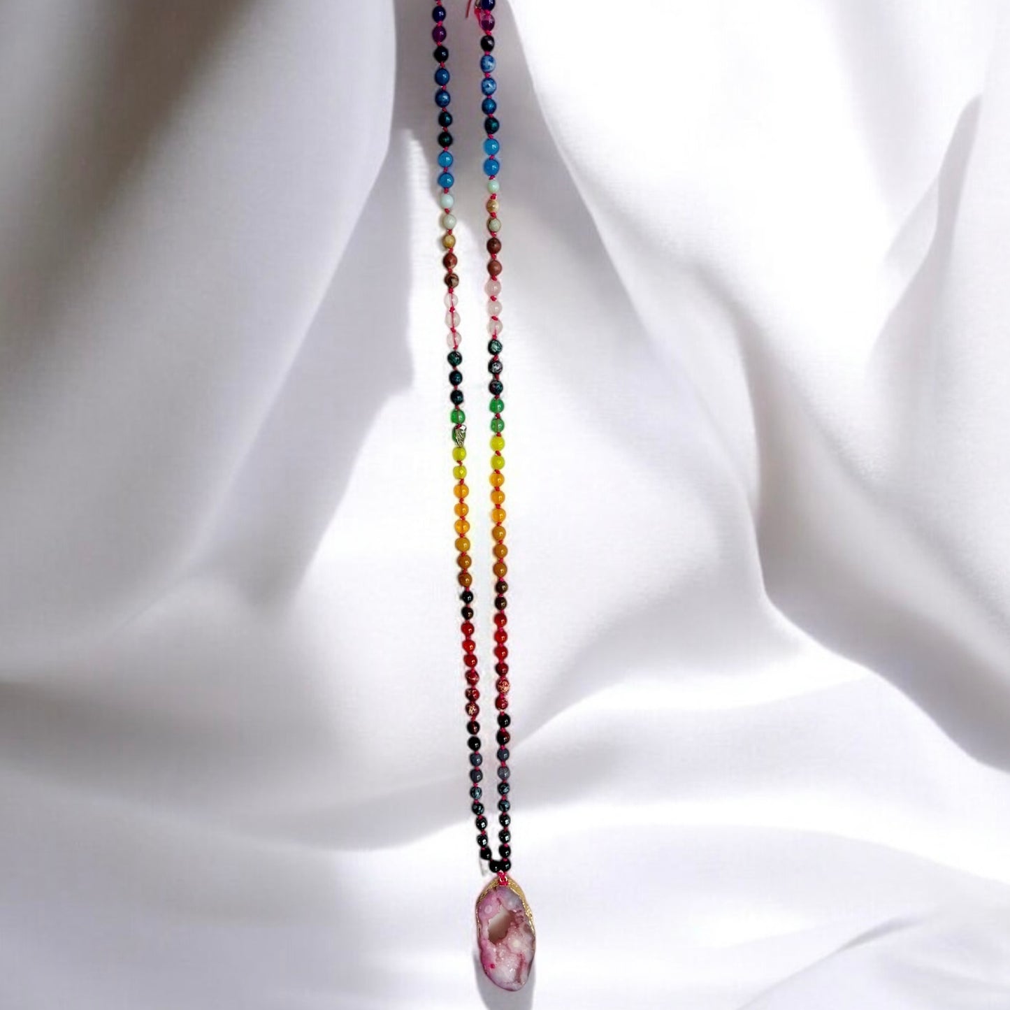 108 bead mala necklace with agate stone