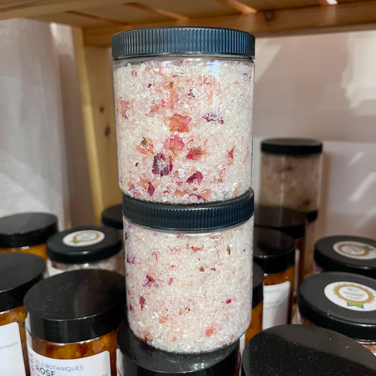 Lot de 2 sels botaniques à la rose et jojoba