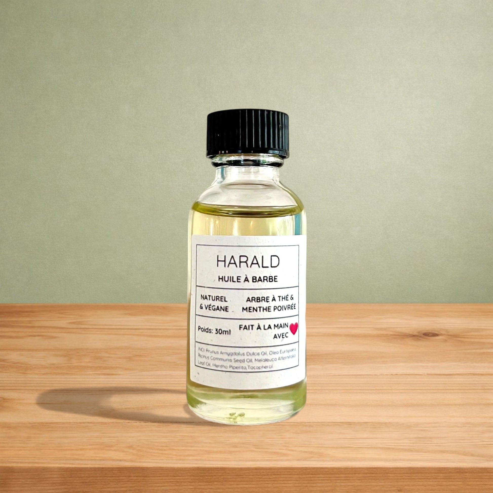 Huile à barbe HARALD arbre à thé et menthe poivrée - La Sultana | Soins naturels québecois