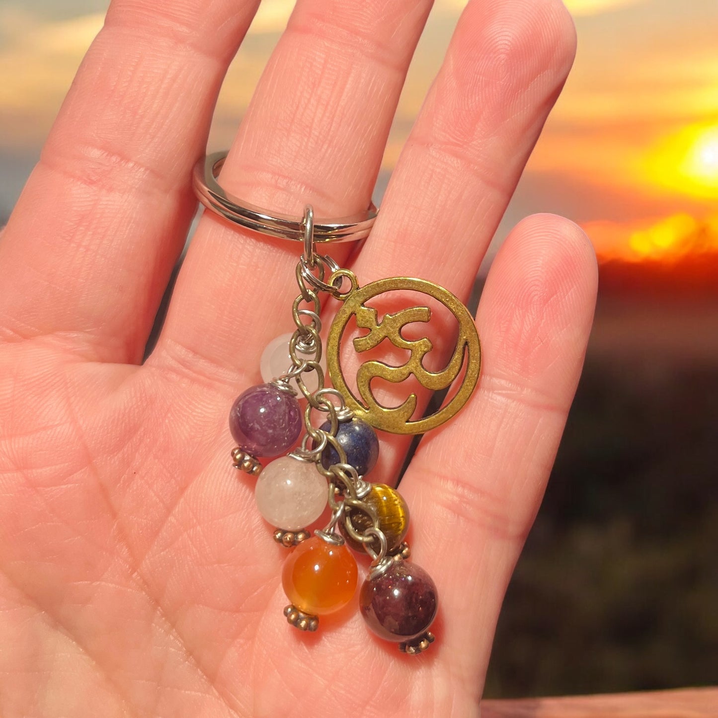 Keychain made with semi-precious stones