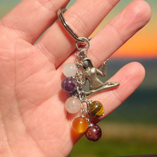 Keychain made with semi-precious stones