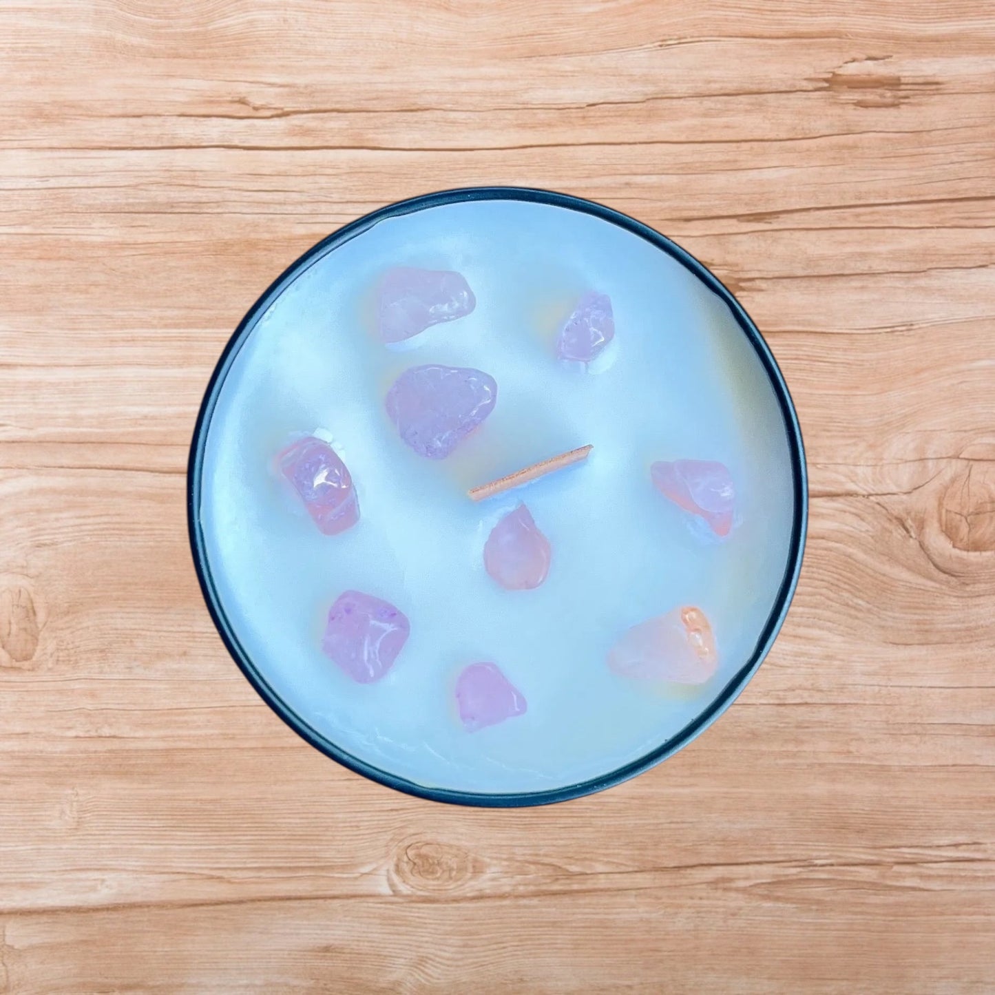 Vela VALERIJA de almizcle, jazmín y cuarzo rosa