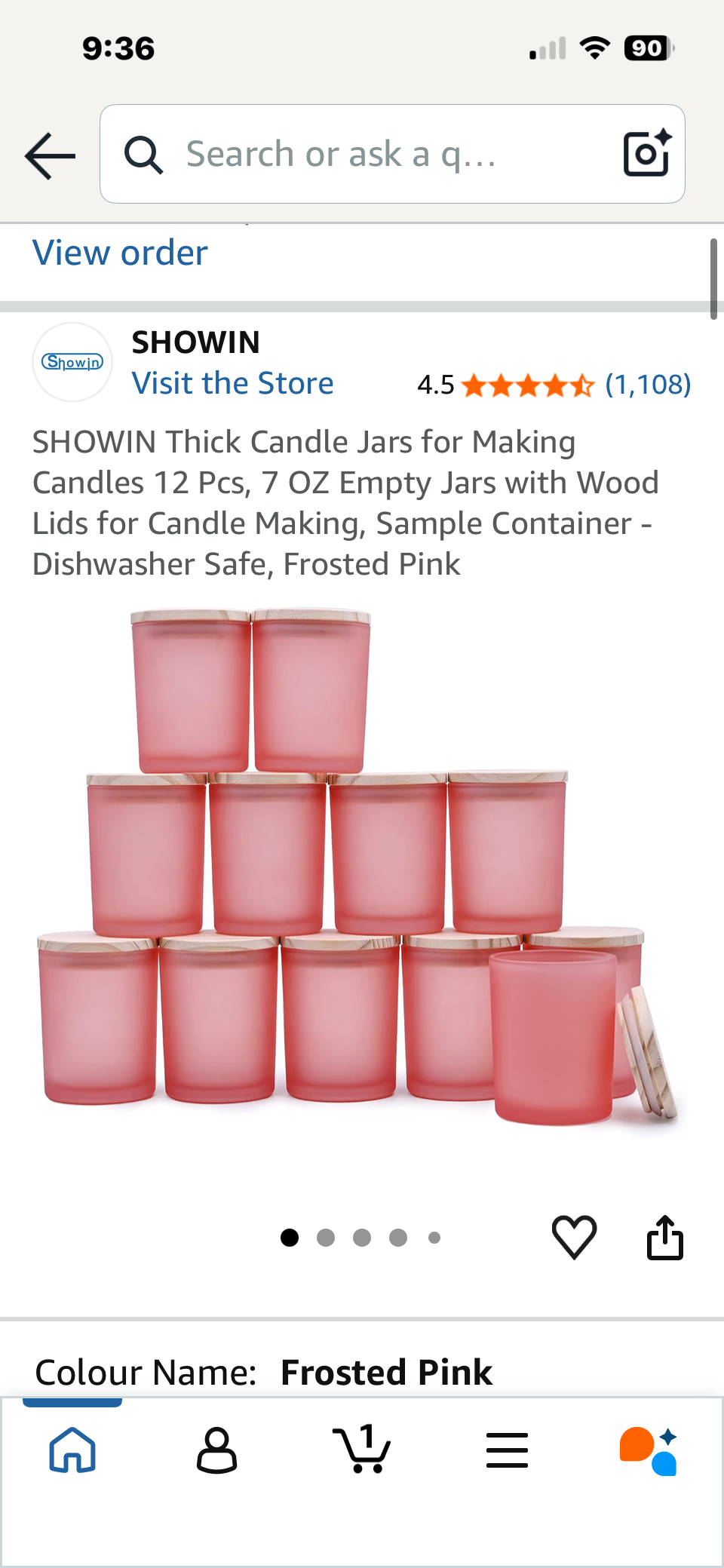 90 pots à bougie rose 7oz