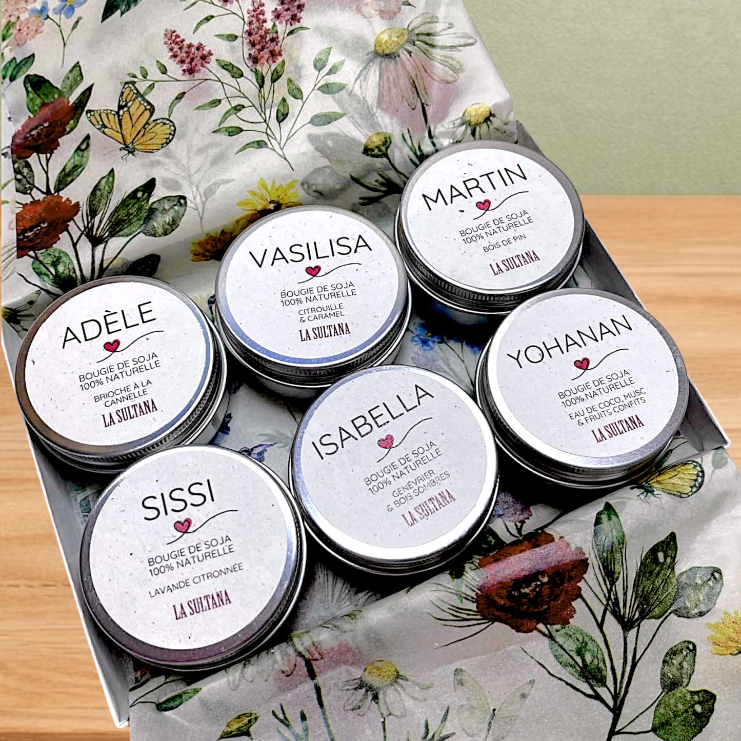 Coffret LUZ 6 mini bougies - La Sultana | Soins naturels québecois
