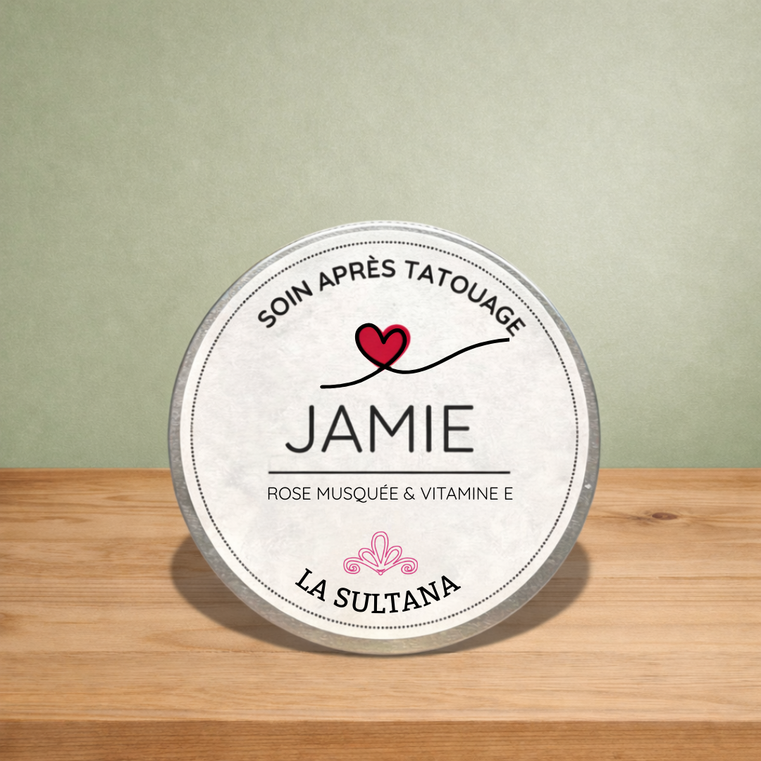 Baume à tatouage JAMIE vitamine E & rose musquée