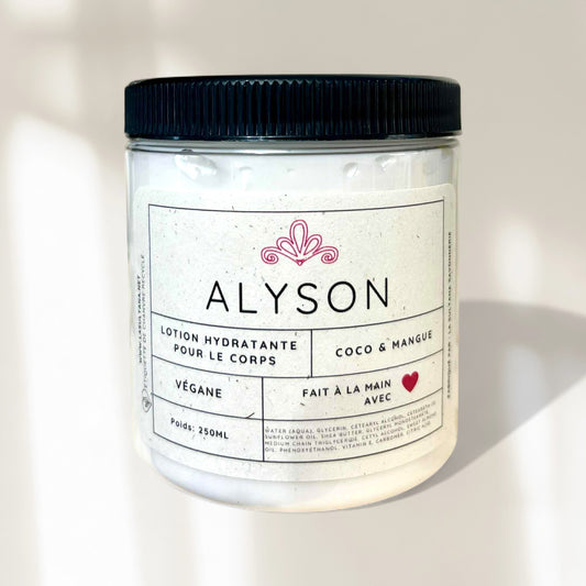 ALYSON coconut and mango moisturizing lotion