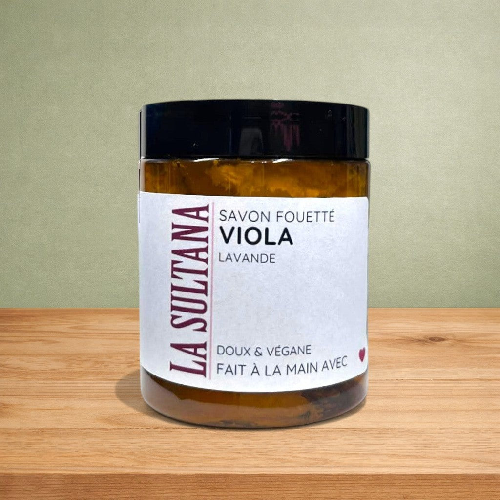 Savon fouetté VIOLA lavande - La Sultana | Soins naturels québecois