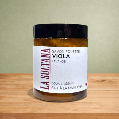 Savon fouetté VIOLA lavande - La Sultana | Soins naturels québecois