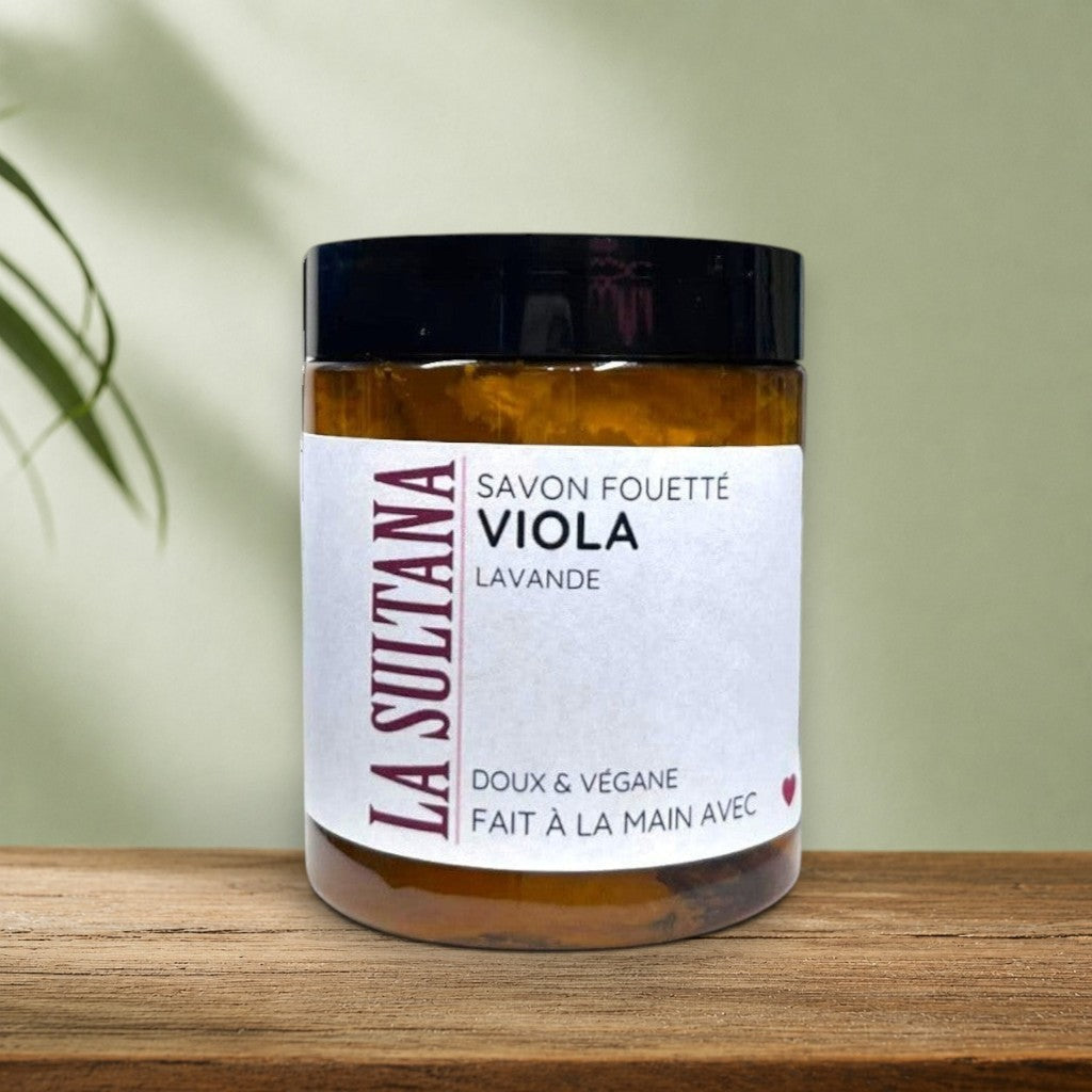 Savon fouetté VIOLA lavande - La Sultana | Soins naturels québecois