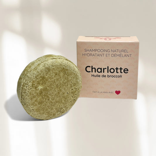 CHARLOTTE natural shampoo bar with broccoli oil