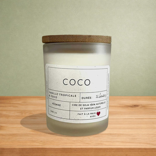 Bougie lait de coco et vanille 7oz - La Sultana | Soins naturels québecois