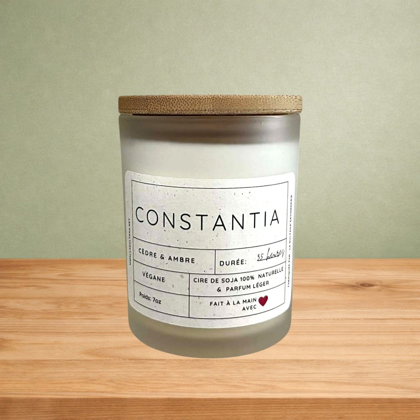 Bougie cèdre et  ambre 7oz - La Sultana | Soins naturels québecois
