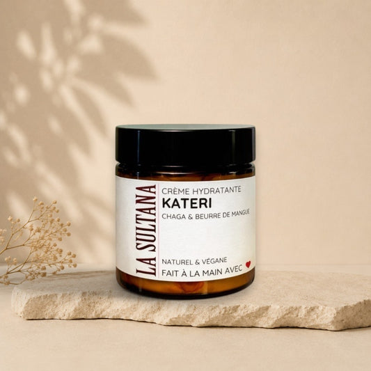Crème hydratante pour le visage KATERI chaga & beurre de mangue - La Sultana | Soins naturels québecois