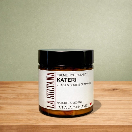 Crème hydratante pour le visage KATERI chaga & beurre de mangue - La Sultana | Soins naturels québecois