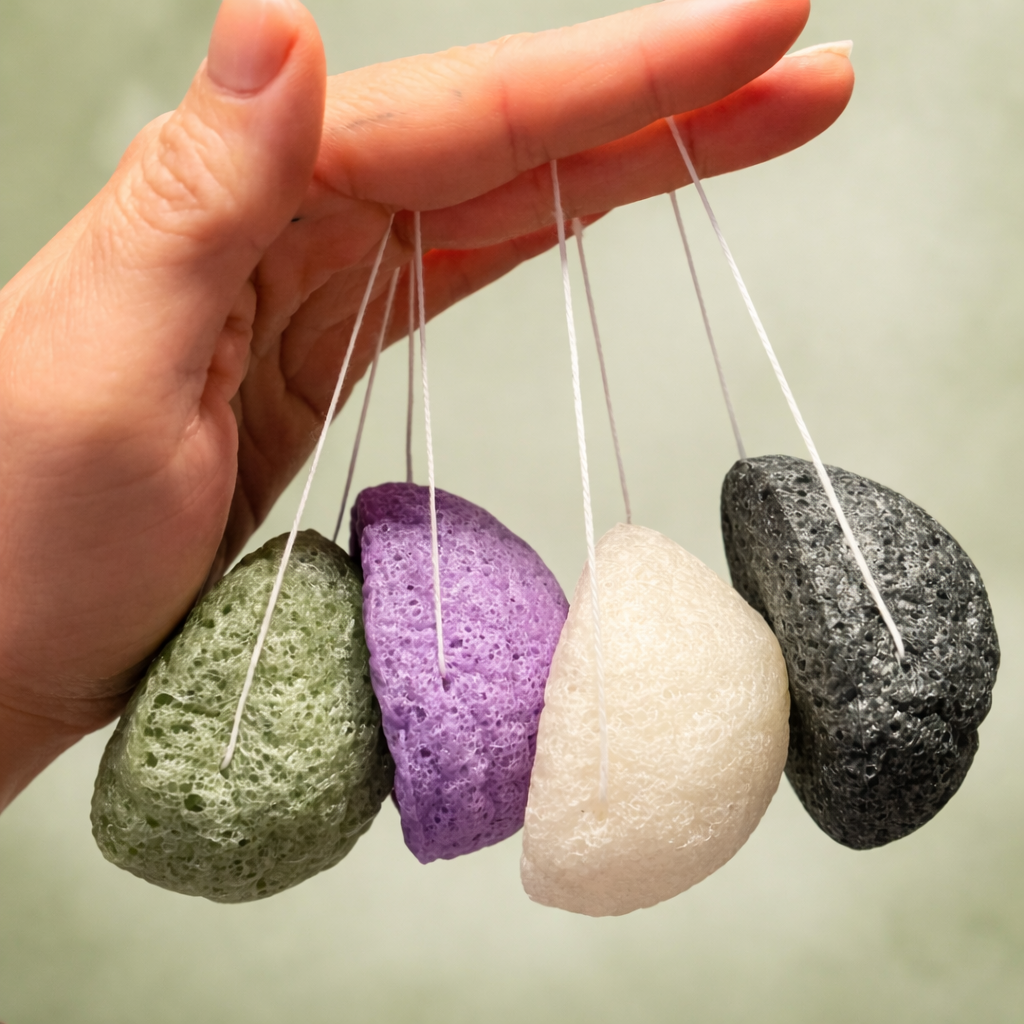 Éponge konjac naturelle - La Sultana | Soins naturels québecois