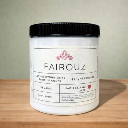 Lotion hydratante agrumes sucrés - La Sultana | Soins naturels québecois