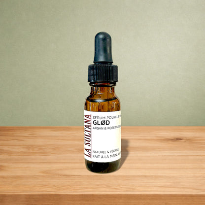 Sérum pour le visage et massage Gua Sha GLØD argan & rose musquée - La Sultana | Soins naturels québecois