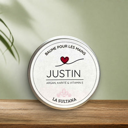 Baume pour les mains JUSTIN argan, karité & bergamote - La Sultana | Soins naturels québecois