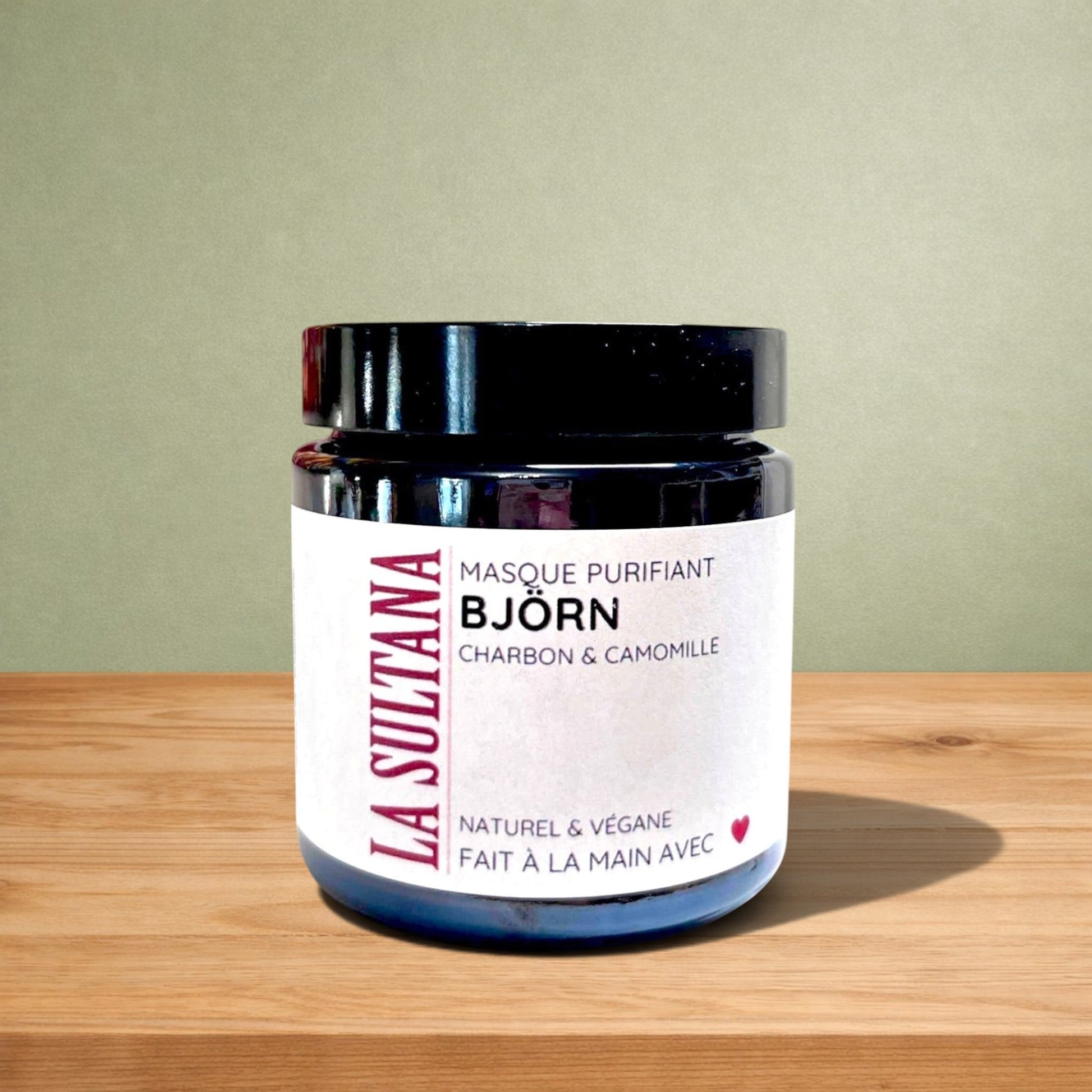 La Sultana Savonnerie BJÖRN purifying face mask with charcoal and chamomile, natural & vegan formula.