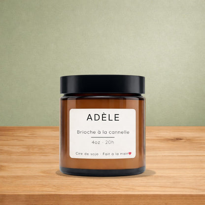 Bougie de soya ADÈLE brioche à la cannelle - La Sultana | Soins naturels québecois