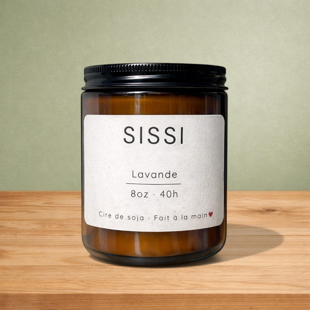 Bougie de soya SISSI lavande artisanale - La Sultana | Soins naturels québecois