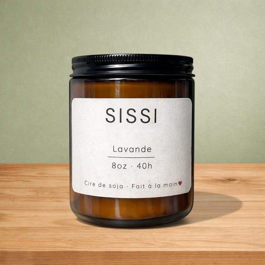 Bougie de soya SISSI lavande artisanale - La Sultana | Soins naturels québecois