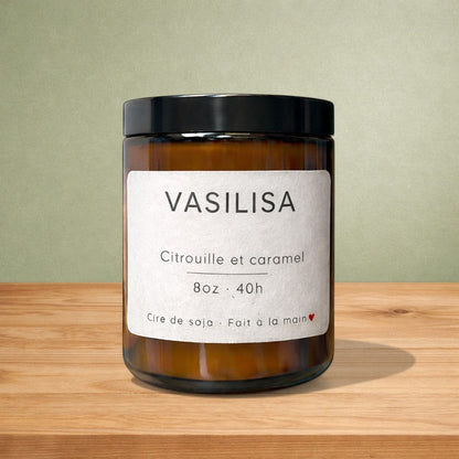 Bougie de soya VASILISA citrouille caramel - La Sultana | Soins naturels québecois