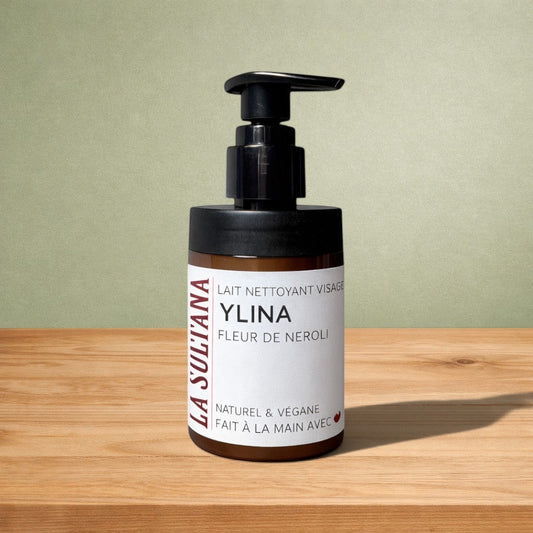 Lait nettoyant visage YLINA fleur de néroli - La Sultana | Soins naturels québecois