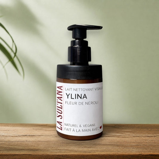 Lait nettoyant visage YLINA fleur de néroli - La Sultana | Soins naturels québecois